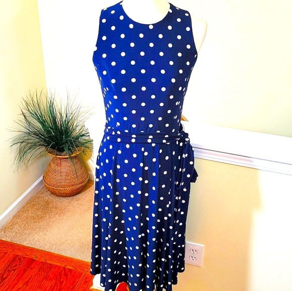 Ralph Lauren Belted Sleeveless Dress - Picture 2 of 8